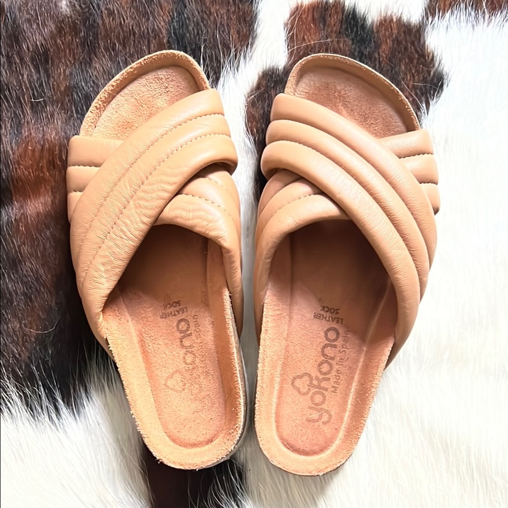 Tan Women's Slide Sandals